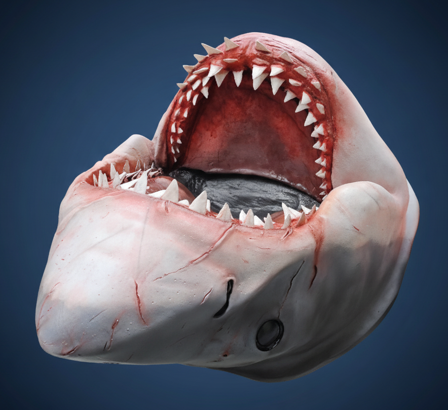 Original shark on dark blue gradient