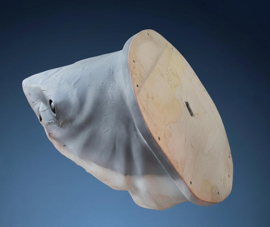 Shark on dark blue gradient without hand