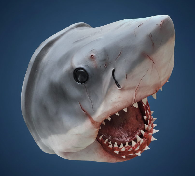 Shark on dark blue gradient