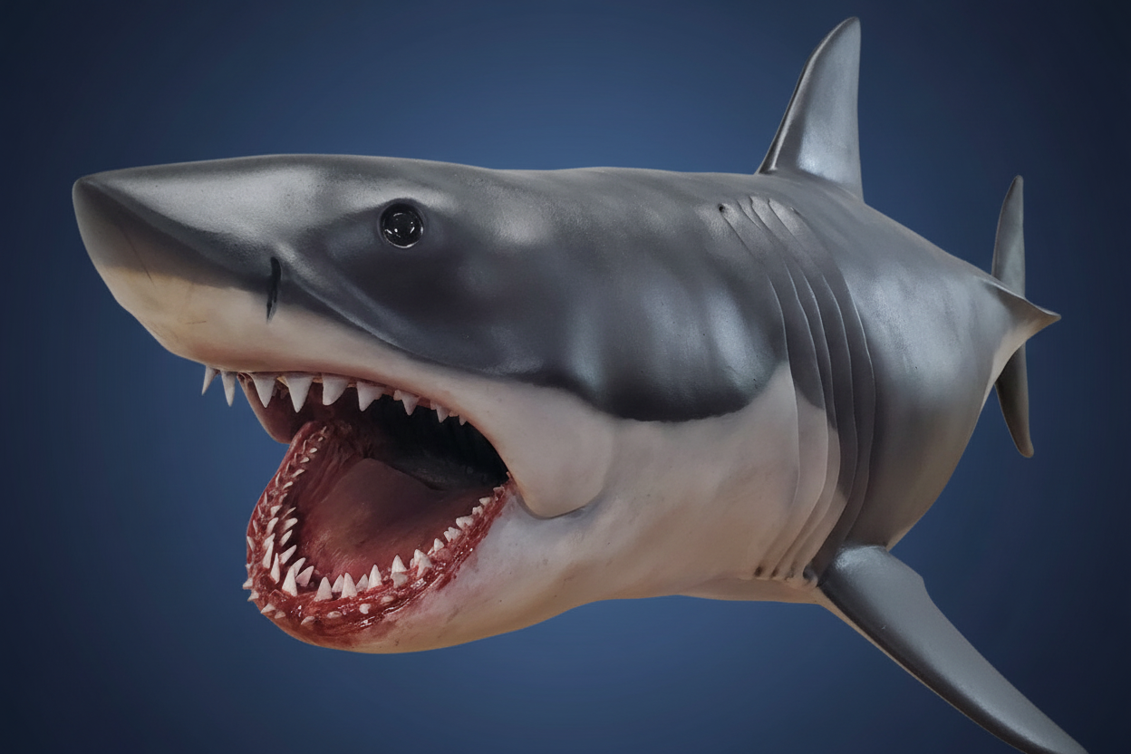 Shark on dark blue gradient