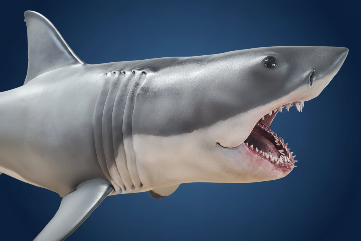 Shark on dark blue gradient