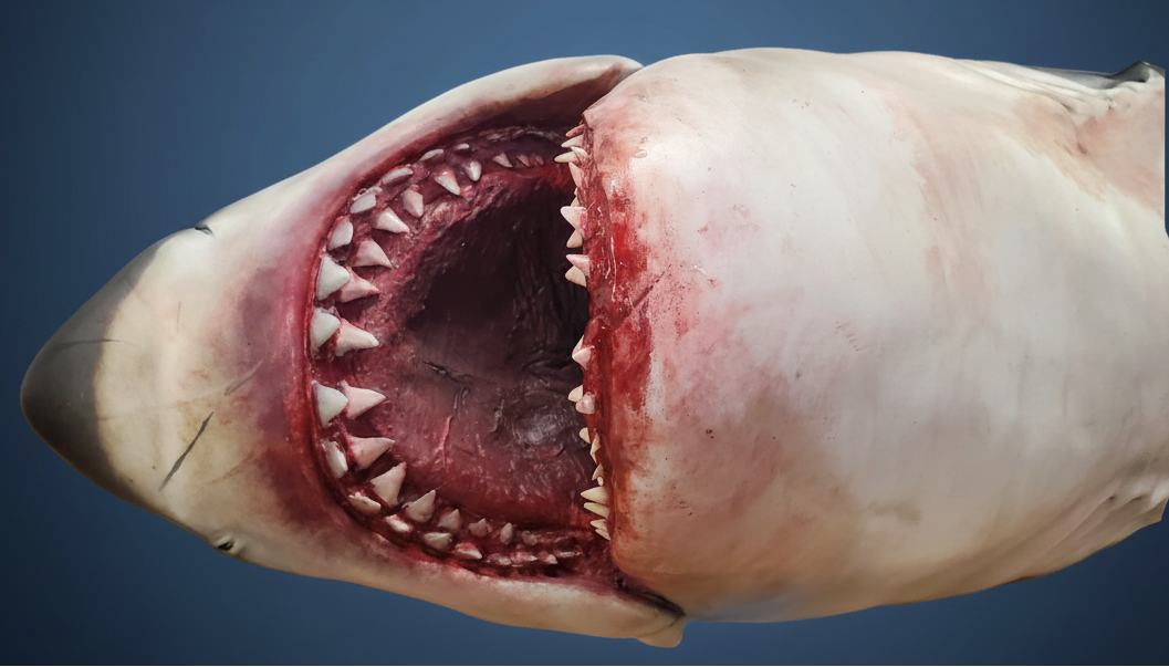 Shark on dark blue gradient